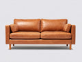 Canapé 2 places - Cuir - 173x86x83 cm - Cognac - Style contemporain