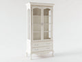 Vitrine - Bois-Verre - 88x43x188 cm - Blanc ivoire-Transparent - Style classique