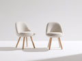 Chaise de salle à manger - Tissu bouclé-bois - 52 x 56 x 78 cm - Crème-bois clair - Style scandinave