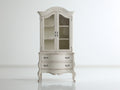 Vitrine - Bois-Verre - 86x42x182 cm - Blanc vieilli-Transparent - Style romantique