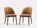 Chaise de salle à manger - Similicuir-bois - 50 x 55 x 80 cm - Camel-brun foncé - Style moderne