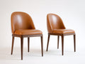 Chaise de salle à manger - Similicuir-bois - 48 x 55 x 82 cm - Caramel-brun foncé - Style contemporain