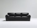 Canapé 3 places - Cuir - 221x94x85 cm - Noir - Style moderne