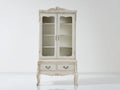 Vitrine - Bois-Verre - 91x44x189 cm - Blanc crème-Transparent - Style baroque