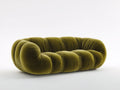 Canapé 3 places - Velours - 212x100x76 cm - Vert mousse - Style organique