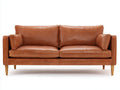 Canapé 2 places - Cuir - 176x87x84 cm - Cognac clair - Style contemporain
